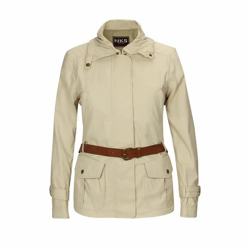 Women-Long-Softshell-Jacket-Leather-Belt-With-Concealed-Zippered-2
